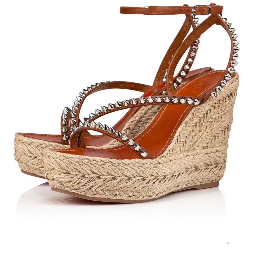 Christian Louboutin Mafaldina Zeppa Women's Sandals Brown | ZEHSBK293