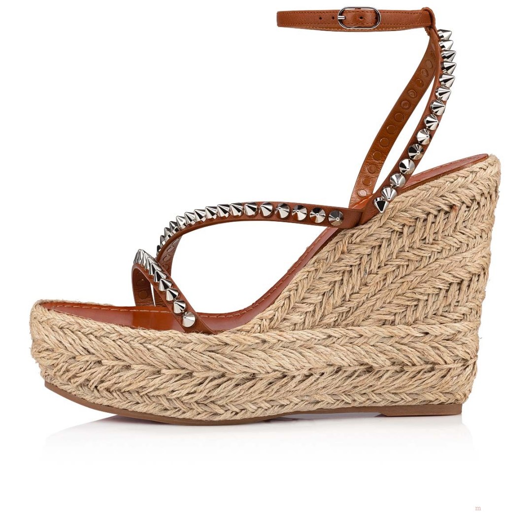 Christian Louboutin Mafaldina Zeppa Women's Sandals Brown | ZEHSBK293