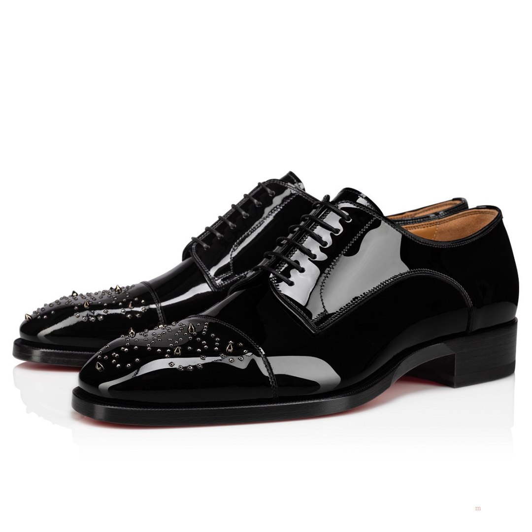 Christian Louboutin Maltese Men\'s Lace Up Shoes Black | FBIHZJ692