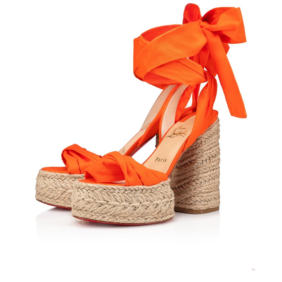 Christian Louboutin Mariza du Désert Women\'s Espadrilles Orange | HVTQAB739