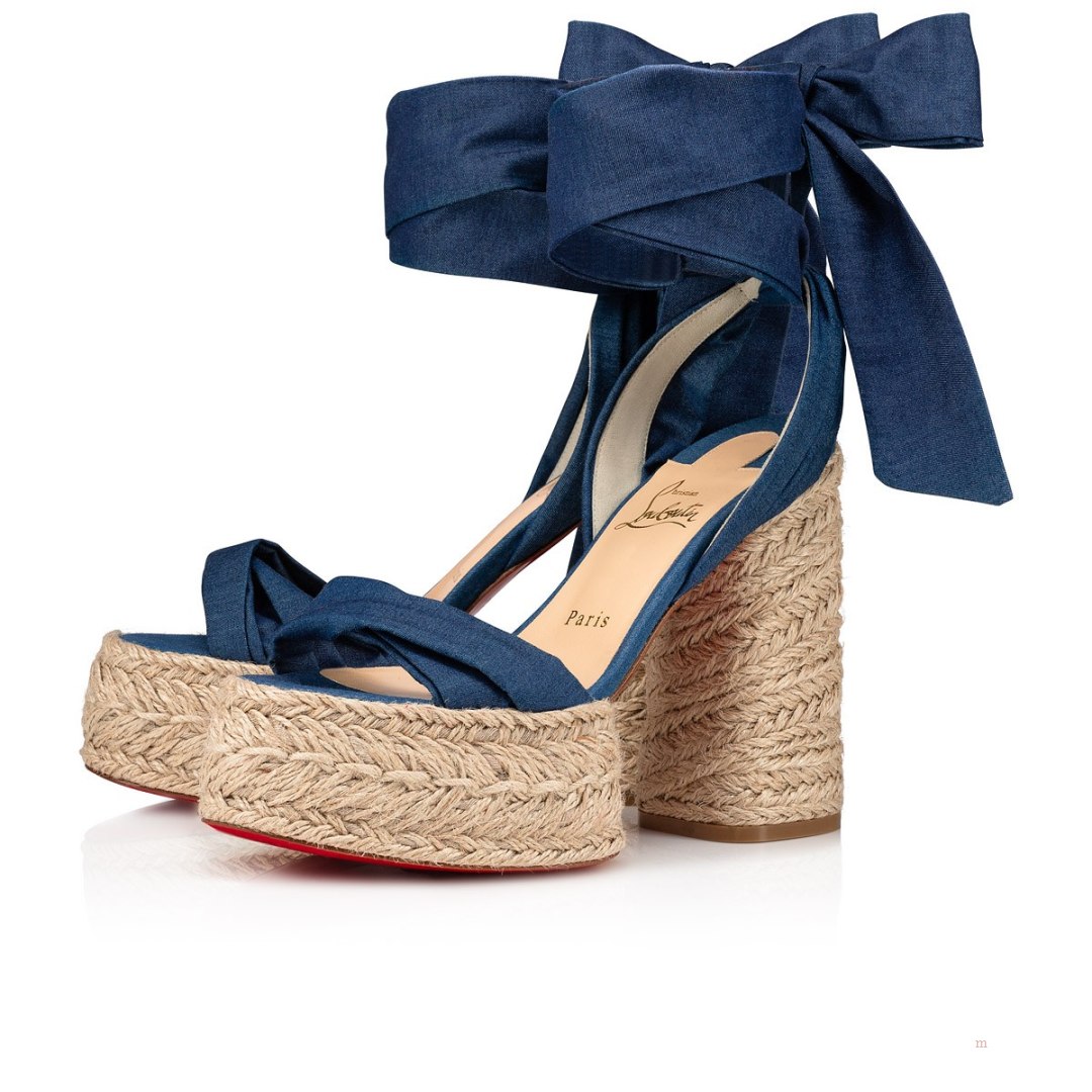 Christian Louboutin Mariza du Désert Women's Espadrilles Blue | KASFXQ592