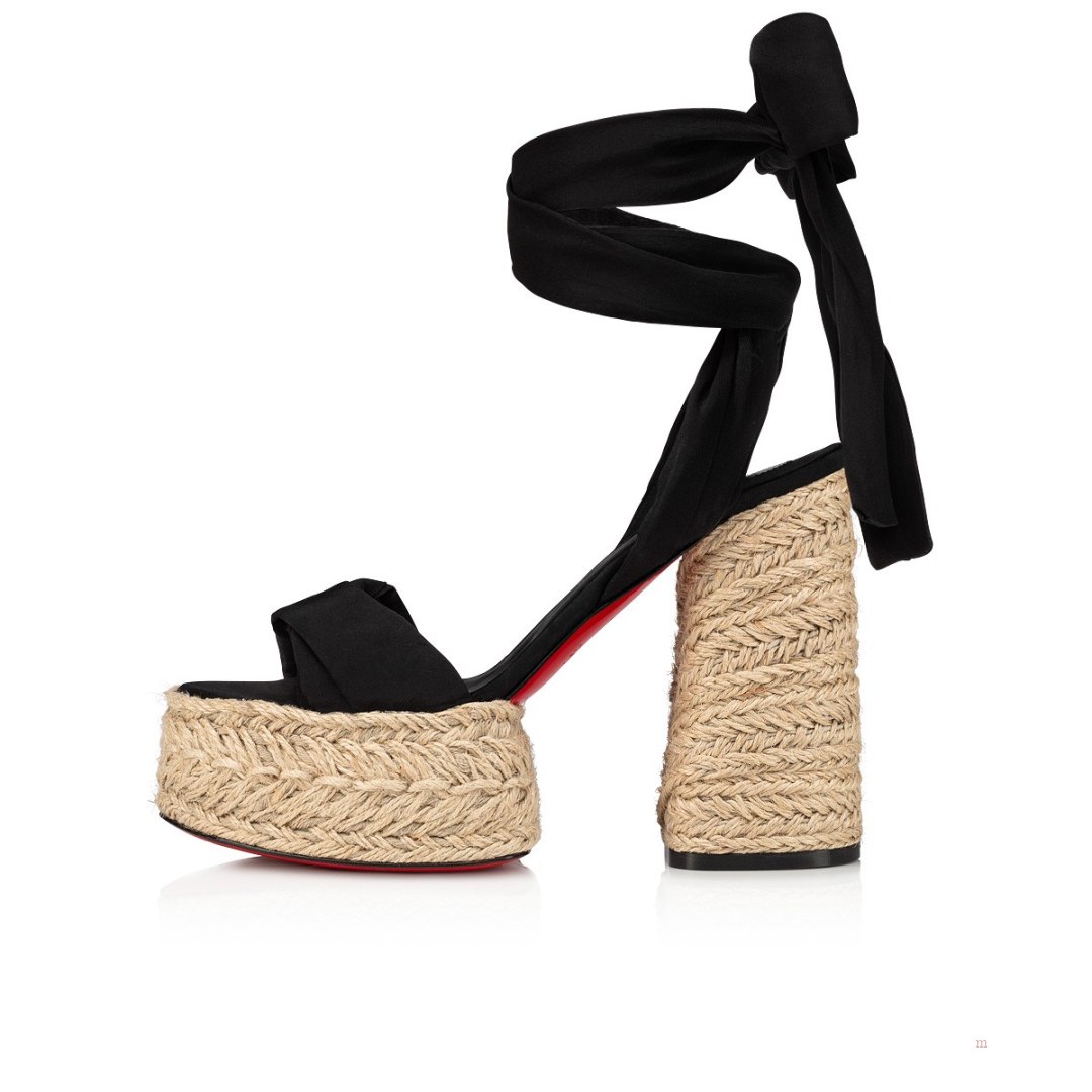 Christian Louboutin Mariza du Désert Women's Espadrilles Black | UYWATC732