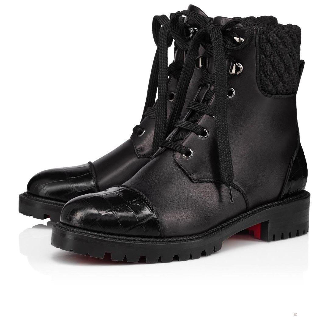 Christian Louboutin Mayr Boot Women's Lace Up Boots Black | TGMJHC269