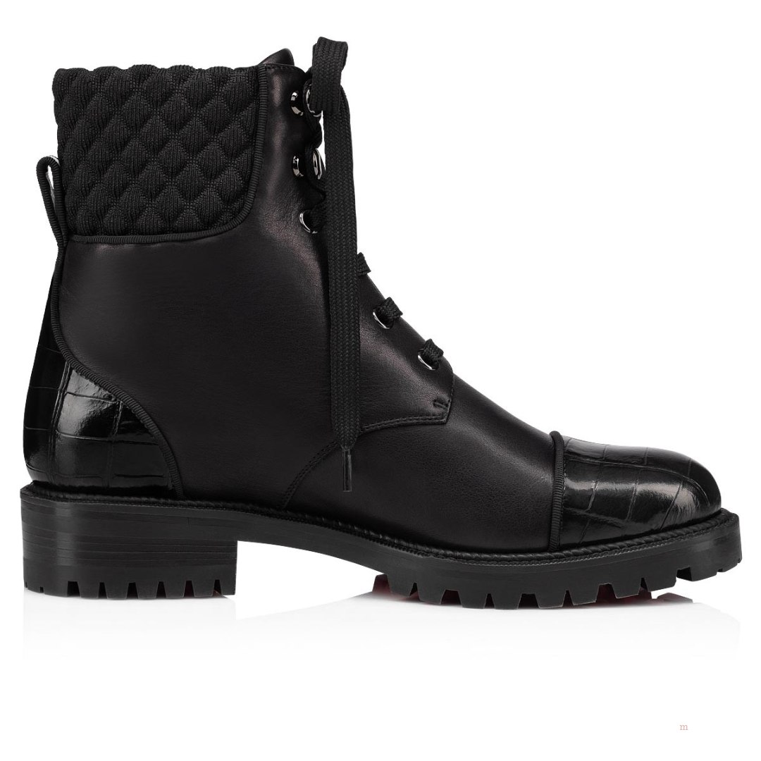 Christian Louboutin Mayr Boot Women's Lace Up Boots Black | TGMJHC269