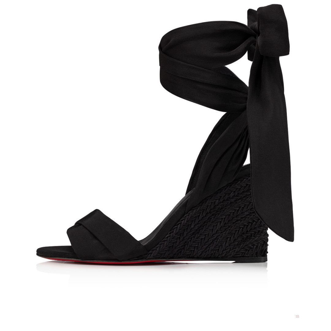 Christian Louboutin Melides du Désert Women's Espadrilles Black | IXWREJ840