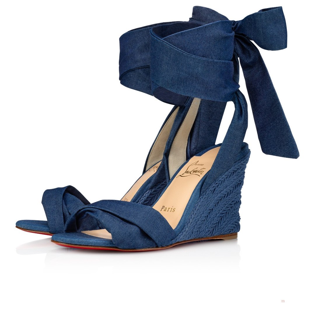 Christian Louboutin Melides du Désert Women's Espadrilles Blue | TBEDXH813