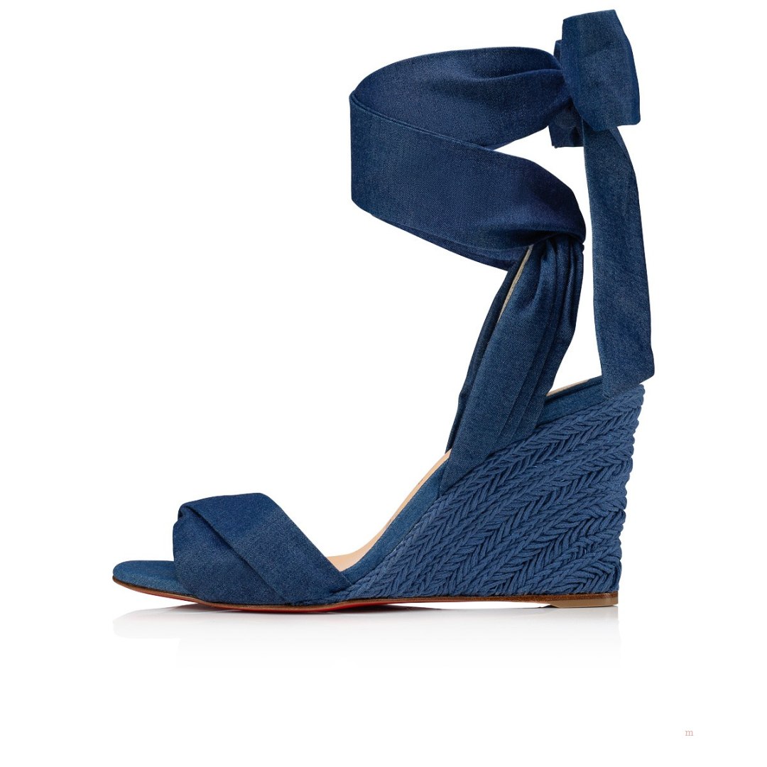 Christian Louboutin Melides du Désert Women's Espadrilles Blue | TBEDXH813