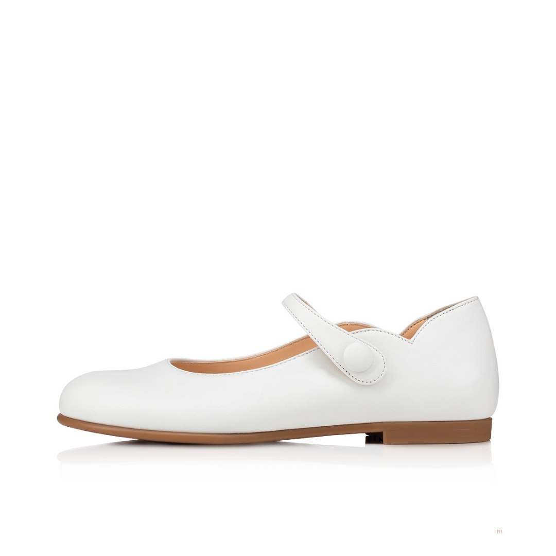 Christian Louboutin Melodie Chick Girls' Ballerinas White | BGFEUH271