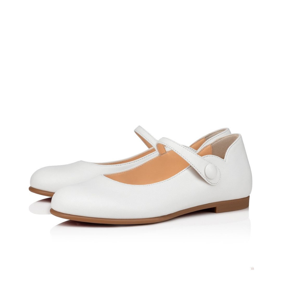 Christian Louboutin Melodie Chick Girls\' Ballerinas White | BGFEUH271