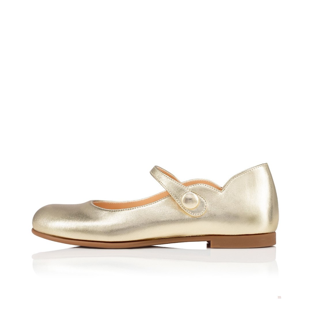 Christian Louboutin Melodie Chick Girls' Ballerinas Gold | JQUMGK436