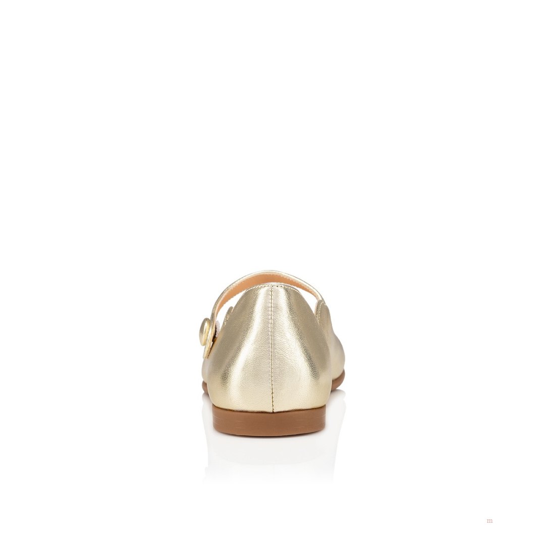 Christian Louboutin Melodie Chick Girls' Ballerinas Gold | JQUMGK436