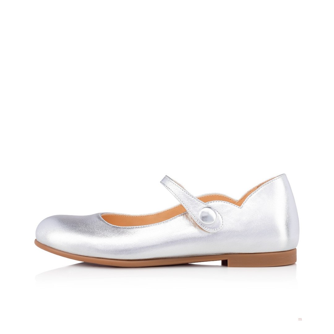 Christian Louboutin Melodie Chick Girls' Ballerinas Silver | WHLRUD085