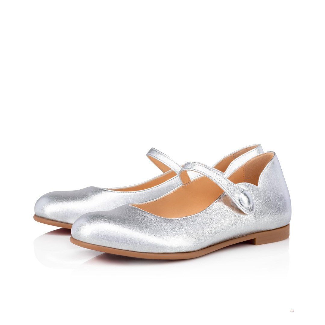 Christian Louboutin Melodie Chick Girls\' Ballerinas Silver | WHLRUD085