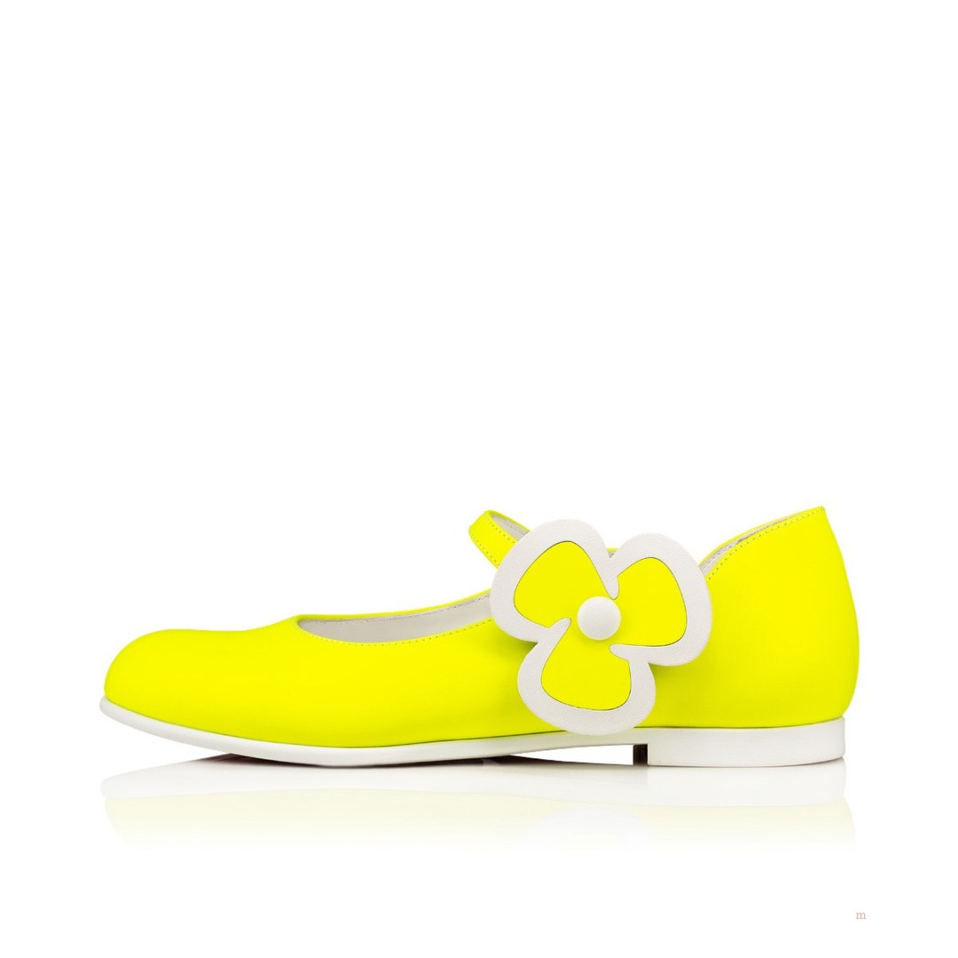 Christian Louboutin Melodie Pensée Girls' Ballerinas Yellow | CBDIUN093