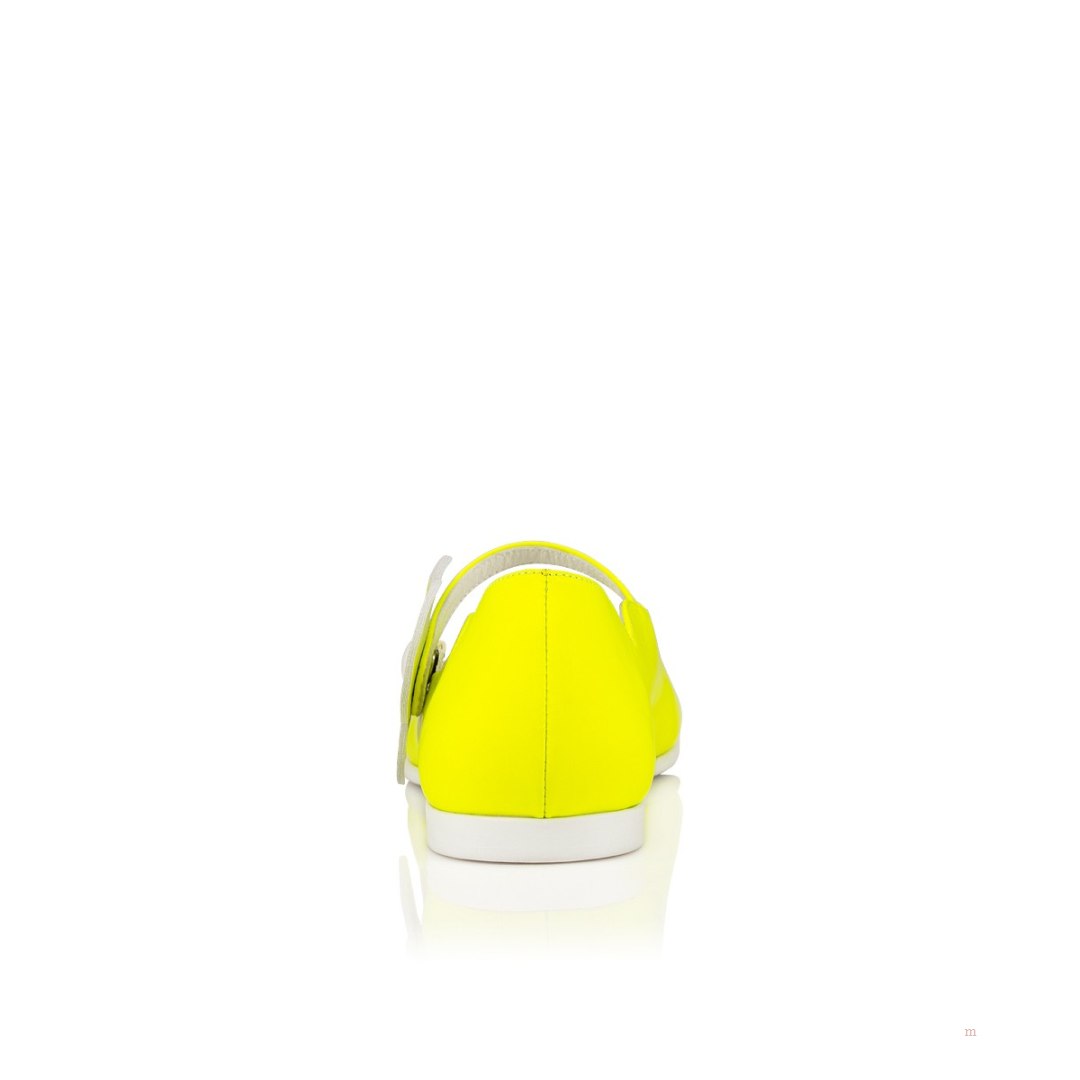 Christian Louboutin Melodie Pensée Girls' Ballerinas Yellow | CBDIUN093