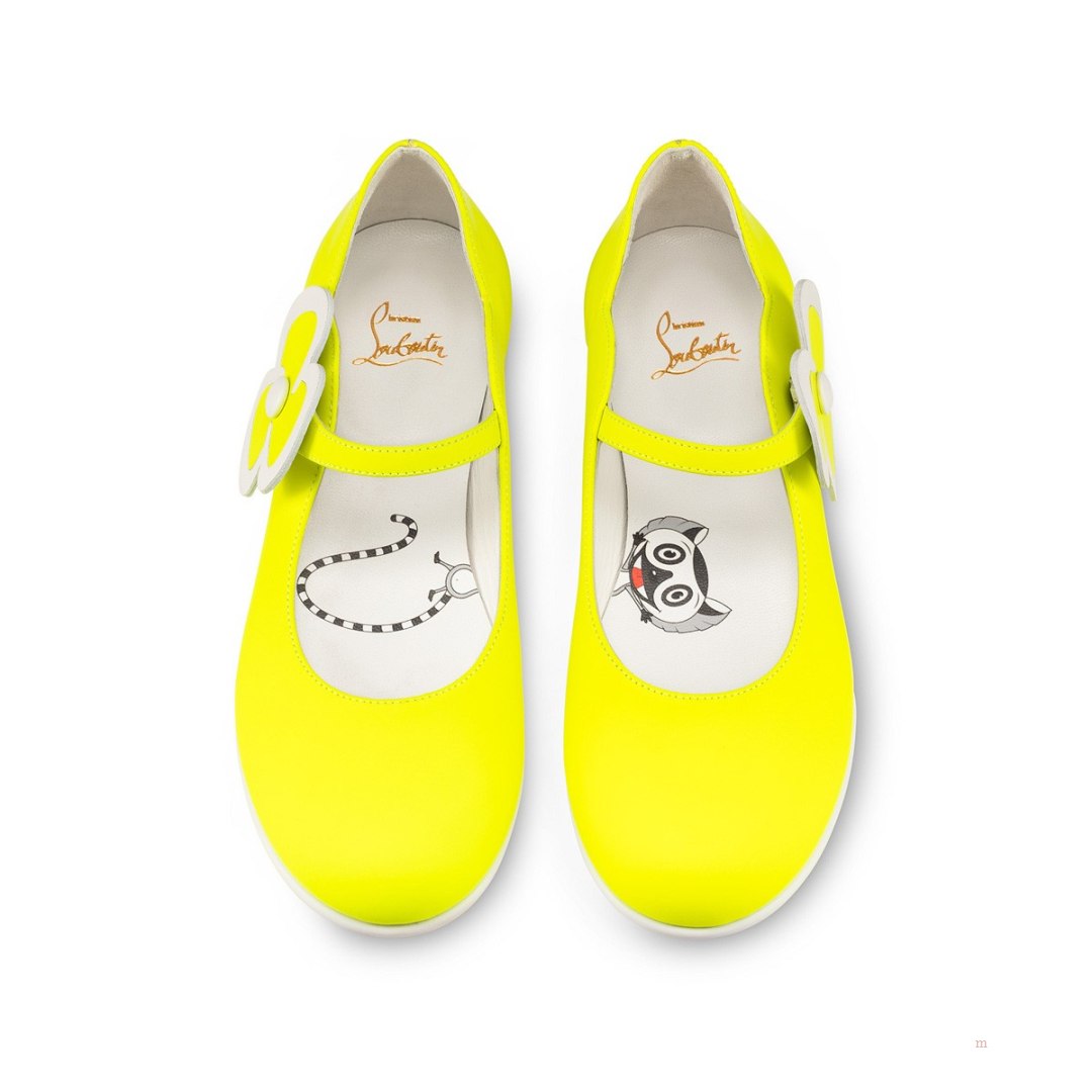 Christian Louboutin Melodie Pensée Girls' Ballerinas Yellow | CBDIUN093