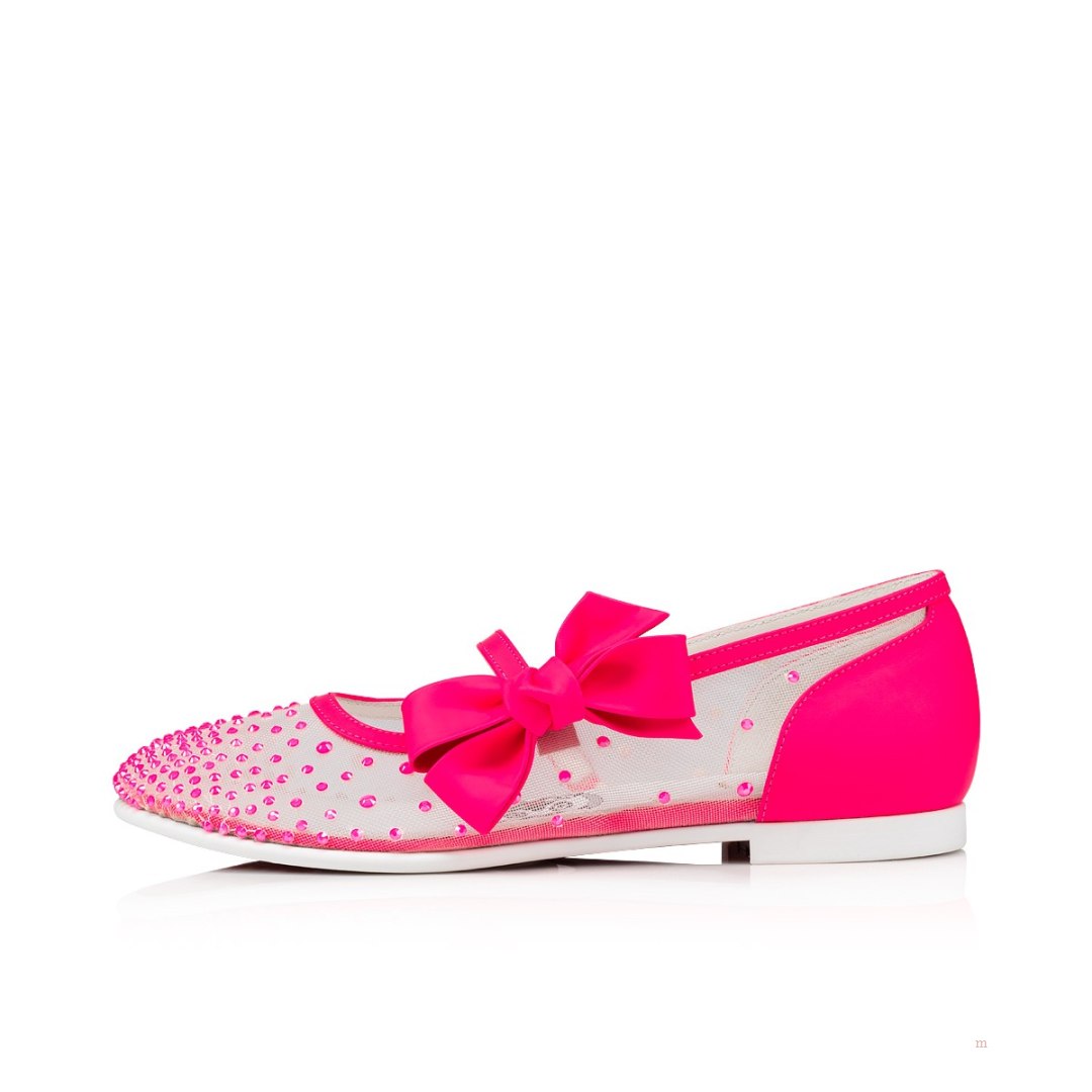 Christian Louboutin Melodie Strass Girls' Ballerinas Pink | MRBACG293