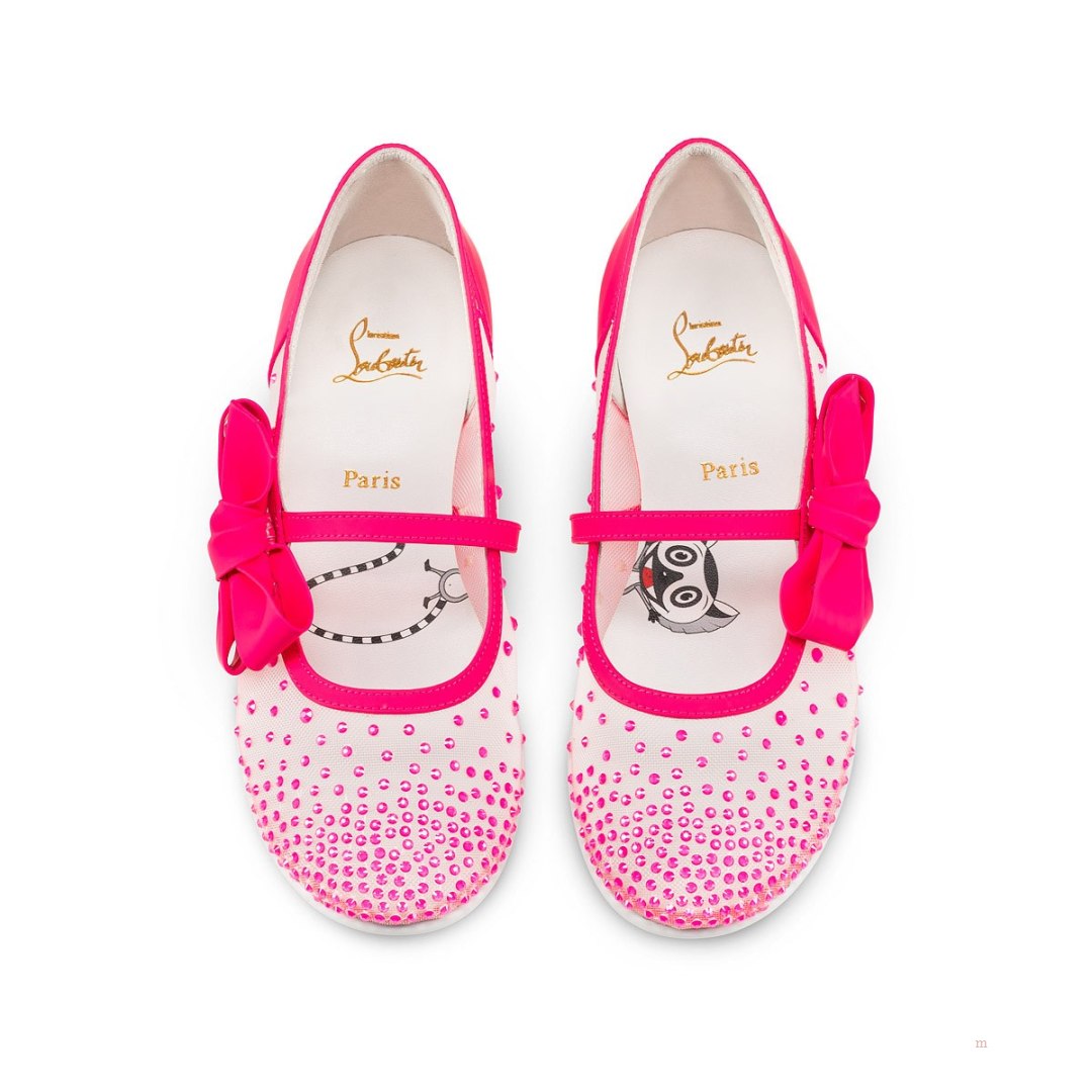 Christian Louboutin Melodie Strass Girls' Ballerinas Pink | MRBACG293