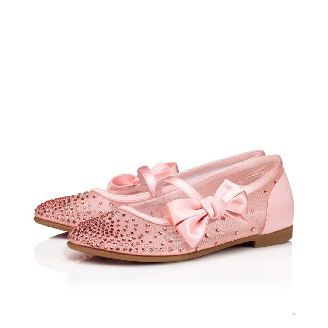 Christian Louboutin Melodie Strass Girls' Ballerinas Pink | VBAIPC687