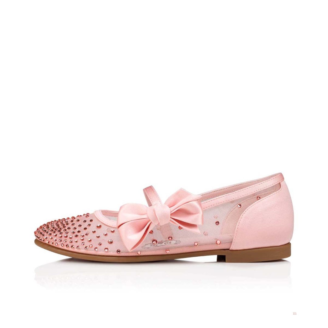 Christian Louboutin Melodie Strass Girls' Ballerinas Pink | VBAIPC687