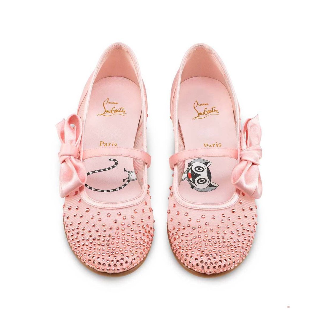 Christian Louboutin Melodie Strass Girls' Ballerinas Pink | VBAIPC687