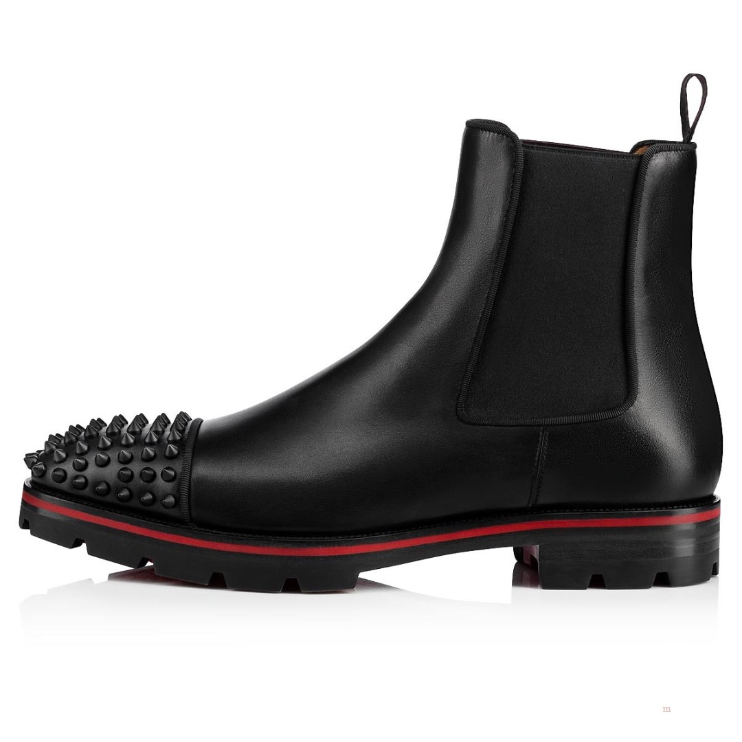 Christian Louboutin Melon Spikes Men's Ankle Boots Black | SFIQMJ215