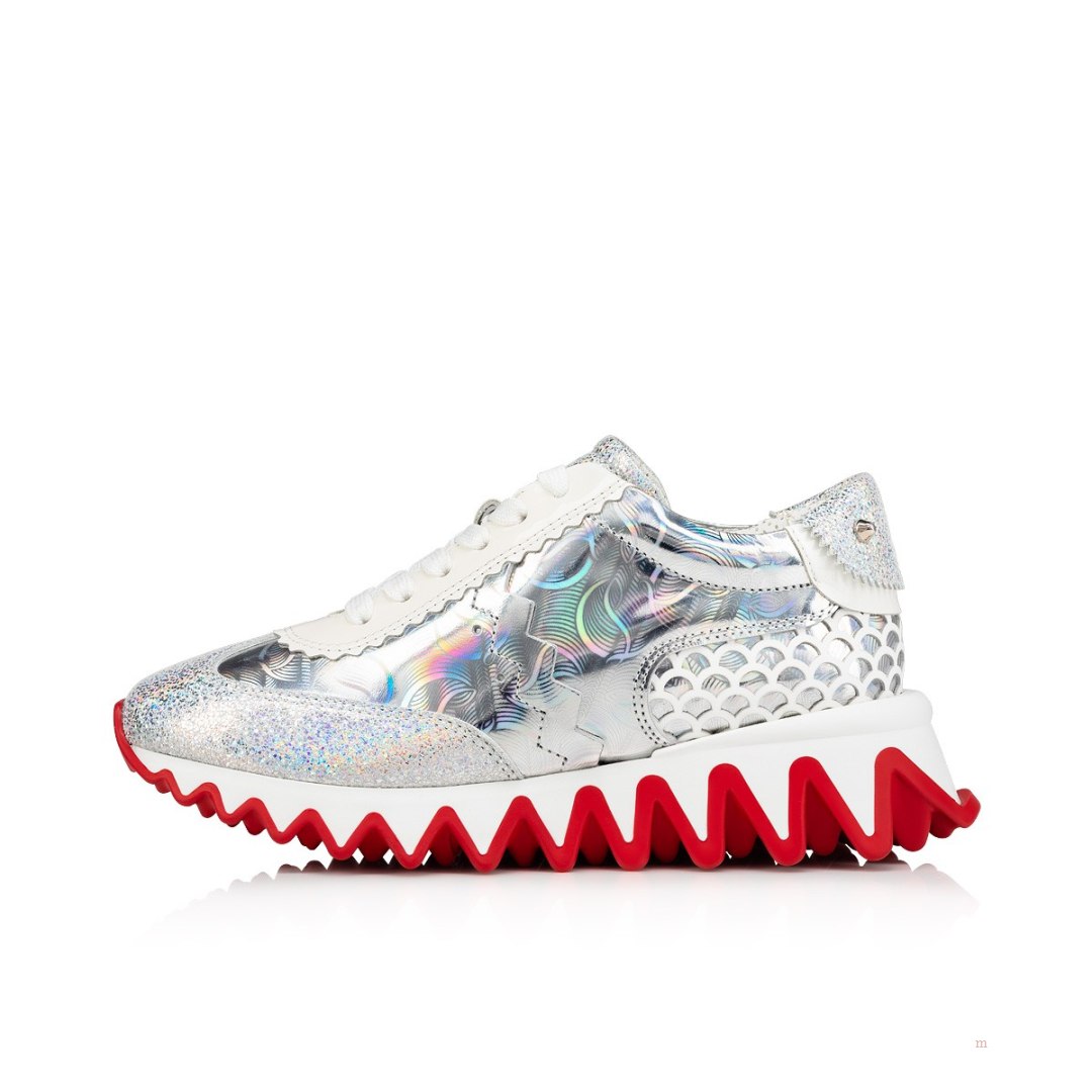 Christian Louboutin Mini Shark Boys' Sneakers Silver | OGAZLY679