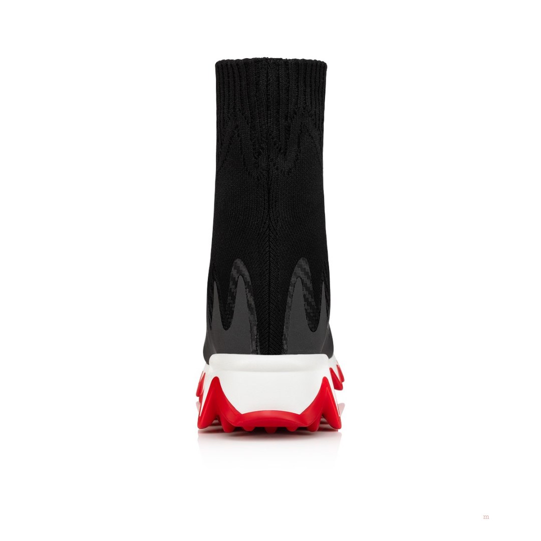 Christian Louboutin Mini Sharky Sock Boys' Sneakers Black | CZQLAR035