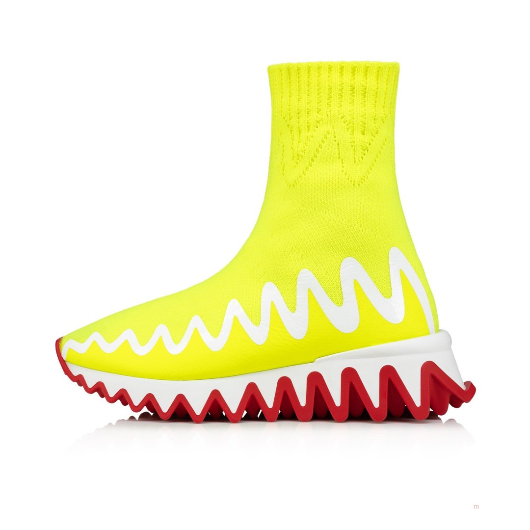 Christian Louboutin Mini Sharky Sock Boys' Sneakers Yellow | FAJYKL748