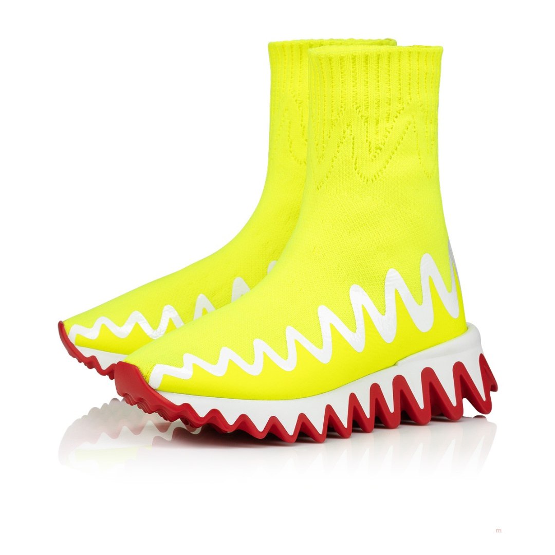 Christian Louboutin Mini Sharky Sock Boys\' Sneakers Yellow | FAJYKL748