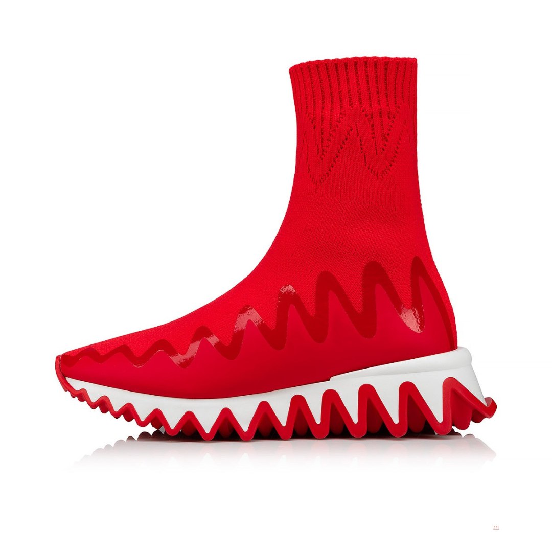 Christian Louboutin Mini Sharky Sock Boys' Sneakers Red | HFMEGS621