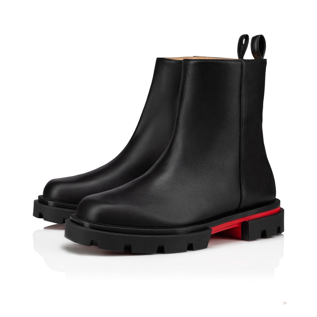 Christian Louboutin Minibootamoi Boys' Leather Boots Black | IYKQPH432