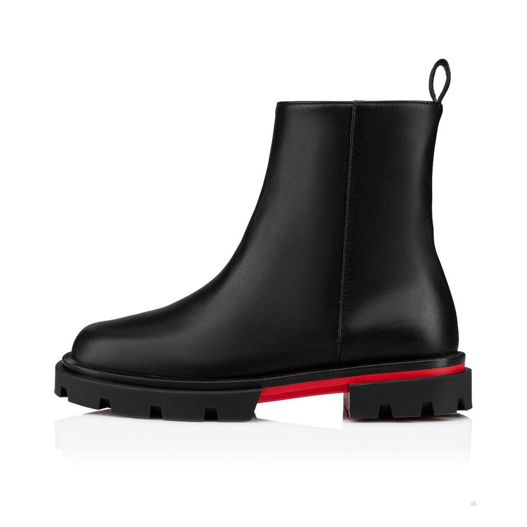 Christian Louboutin Minibootamoi Boys' Leather Boots Black | IYKQPH432