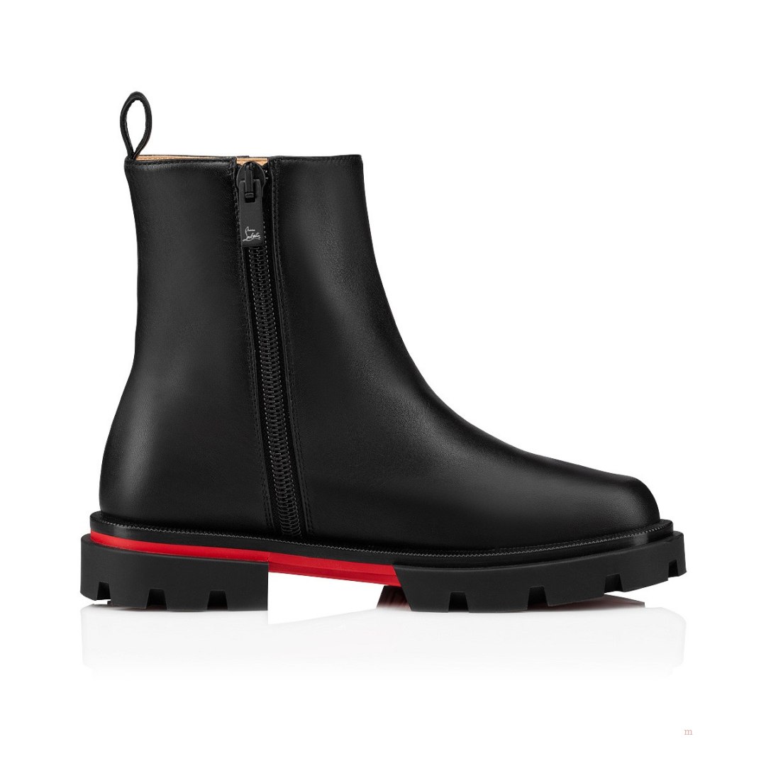 Christian Louboutin Minibootamoi Boys' Leather Boots Black | IYKQPH432