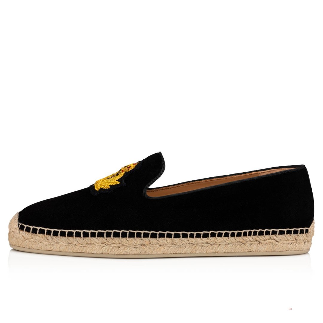 Christian Louboutin Nanou Men's Espadrilles Black | HKYAMW083