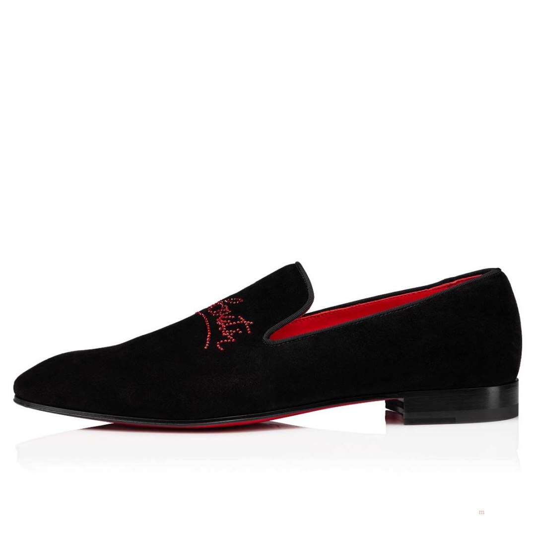 Christian Louboutin Navy Dandelion Strass Men's Loafers Black | YWZVXJ509