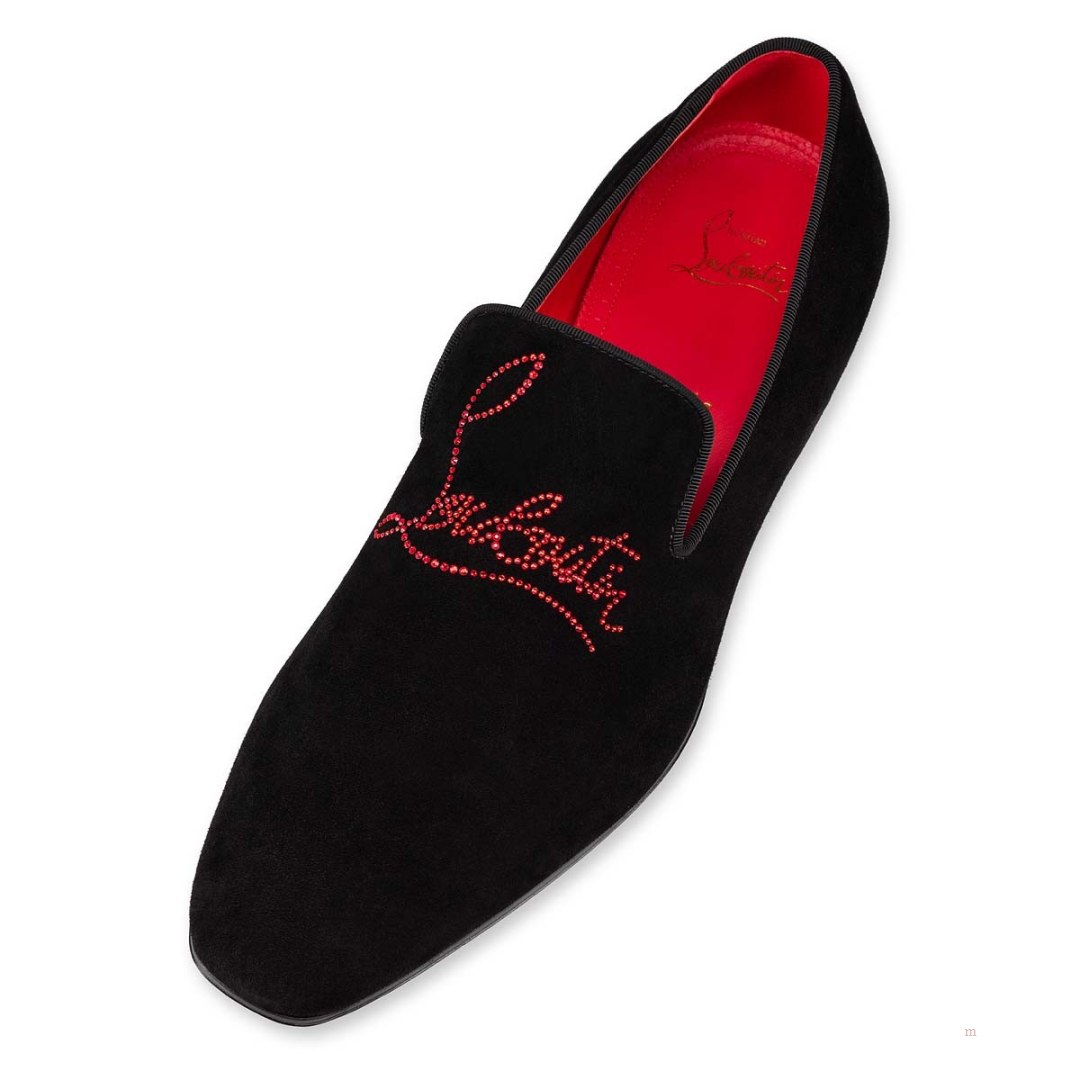 Christian Louboutin Navy Dandelion Strass Men's Loafers Black | YWZVXJ509