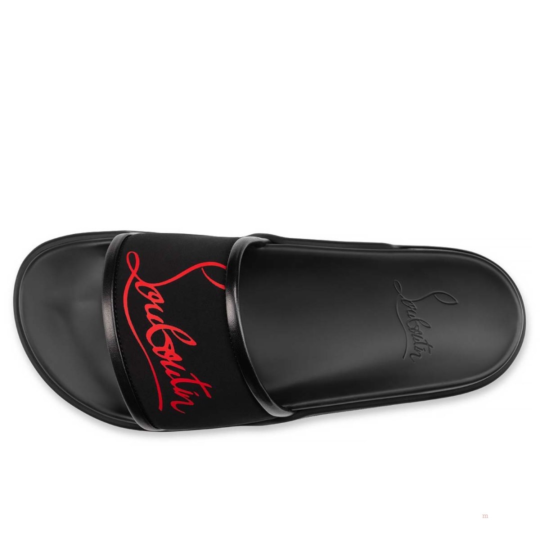 Christian Louboutin Navy Pool Men's Mules Black | GOKPLZ168