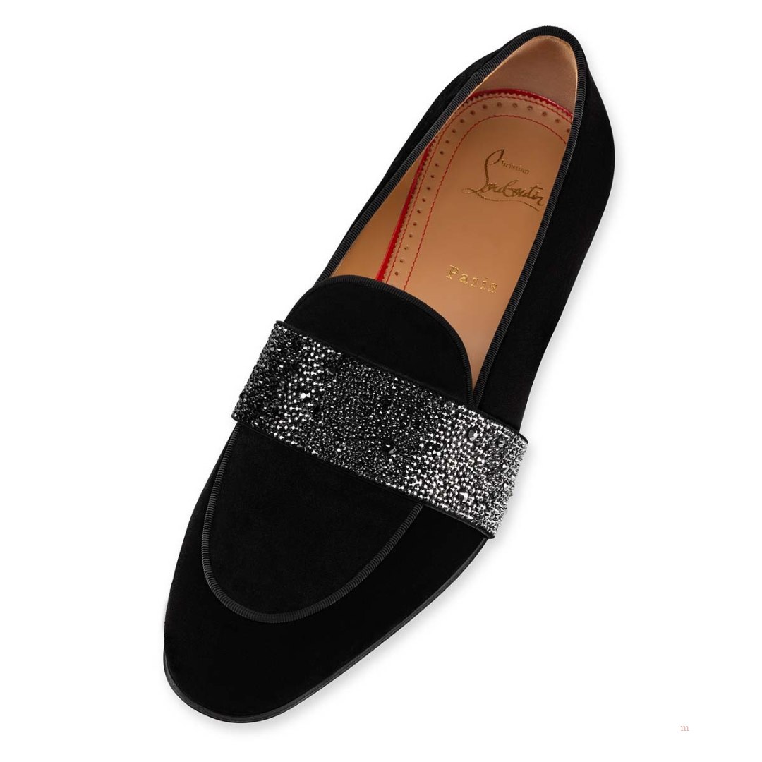 Christian Louboutin Nit Night Strass Men's Loafers Black | BWUDLK209