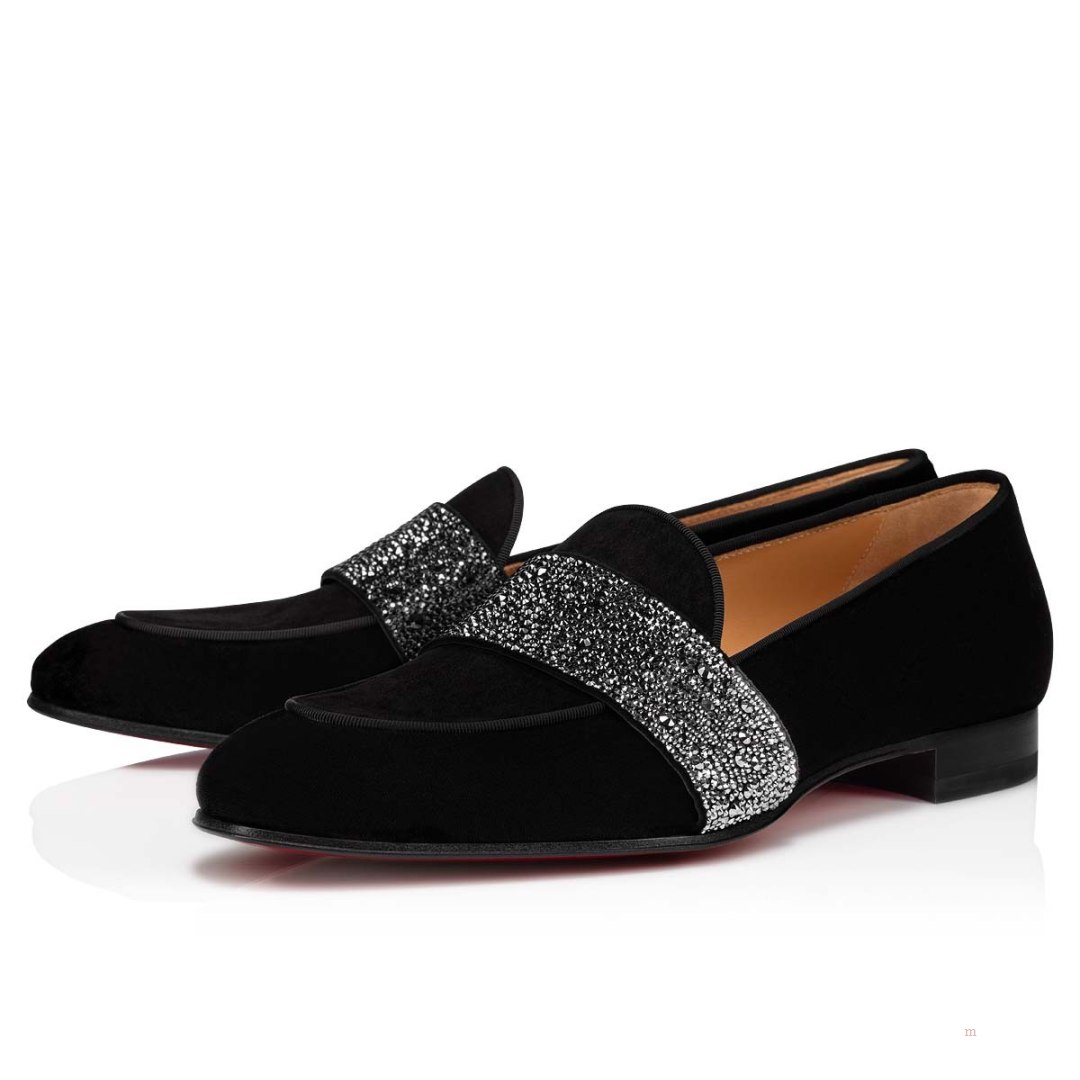 Christian Louboutin Nit Night Strass Men\'s Loafers Black | BWUDLK209