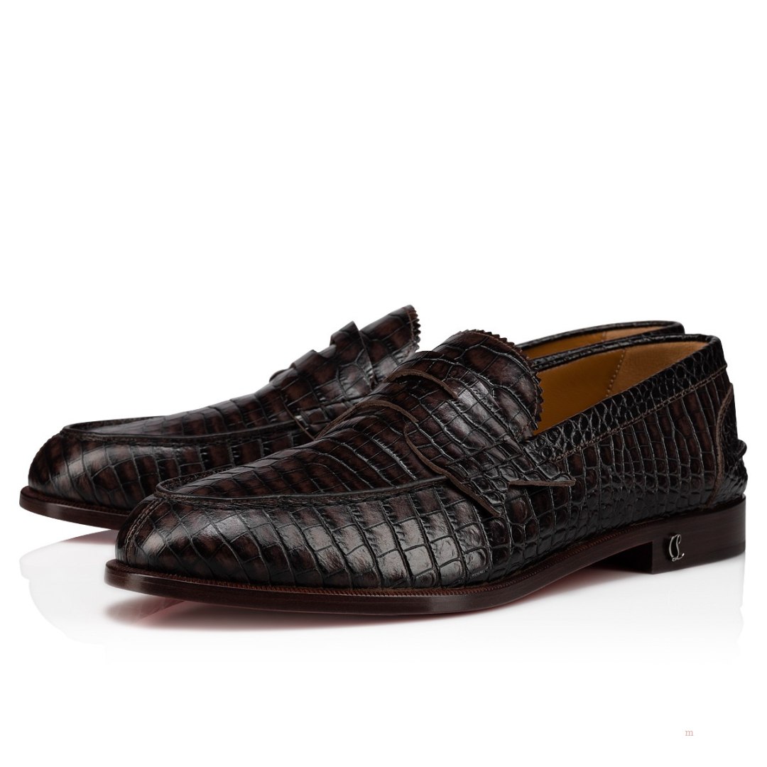 Christian Louboutin No Penny Men\'s Loafers Brown | NUWHLX537