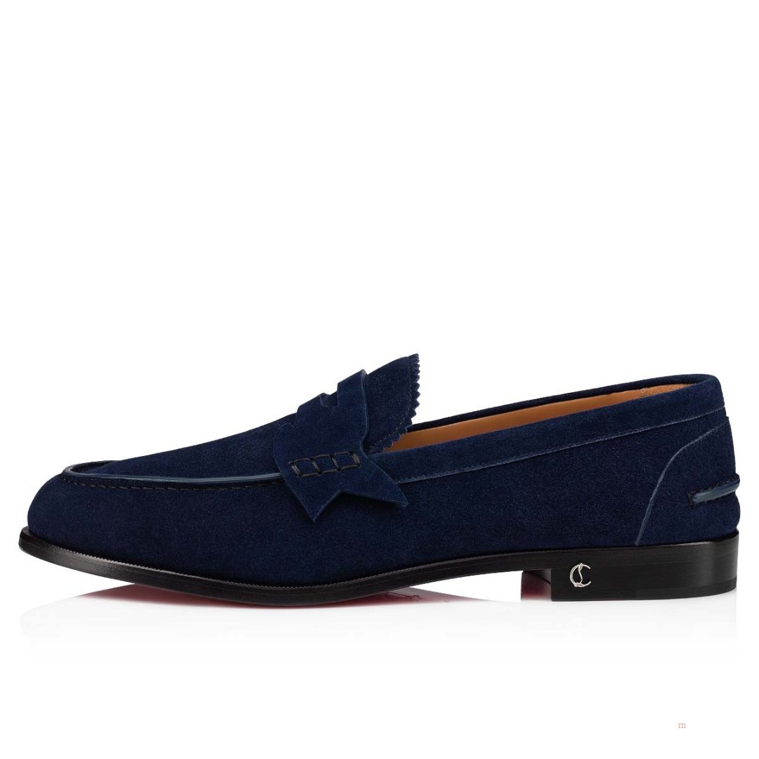 Christian Louboutin No Penny Men's Loafers Blue | RTXYEC509