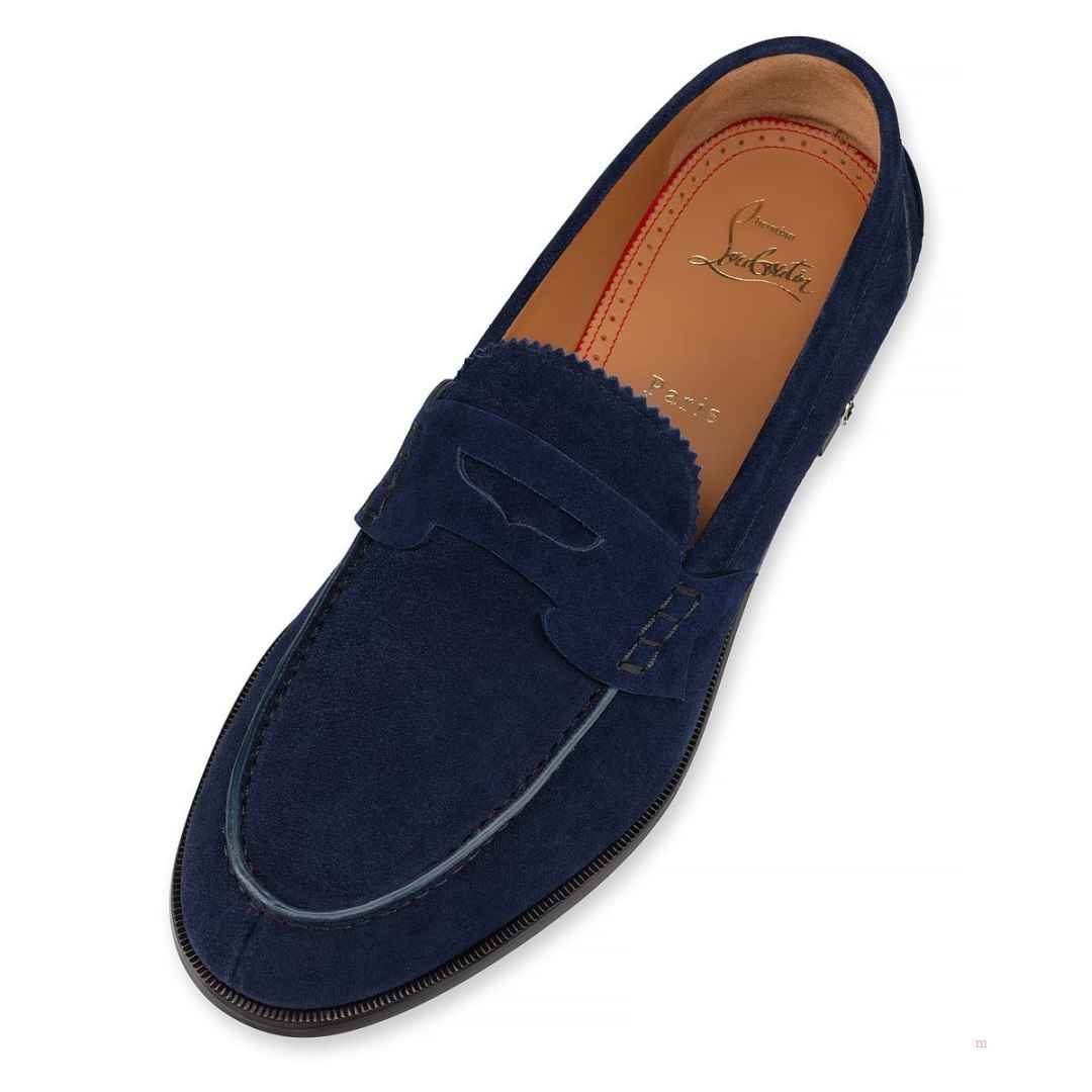 Christian Louboutin No Penny Men's Loafers Blue | RTXYEC509