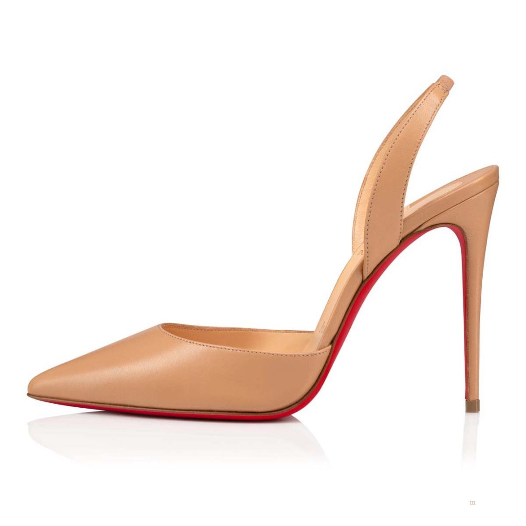 Christian Louboutin O Kate Sling Women's Pumps Beige | ZKXMFQ287