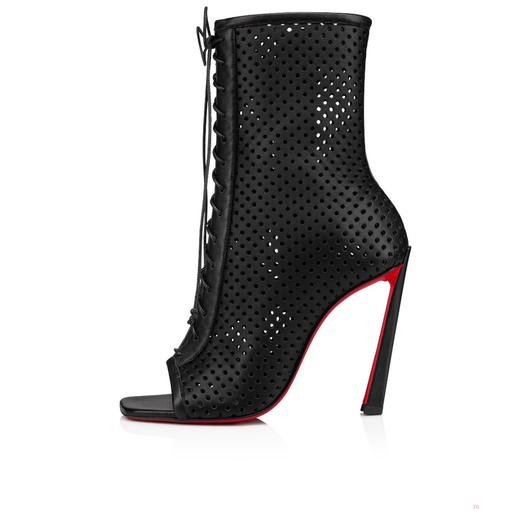 Christian Louboutin Open Condora Booty Women's Lace Up Boots Black | IFGTQX547