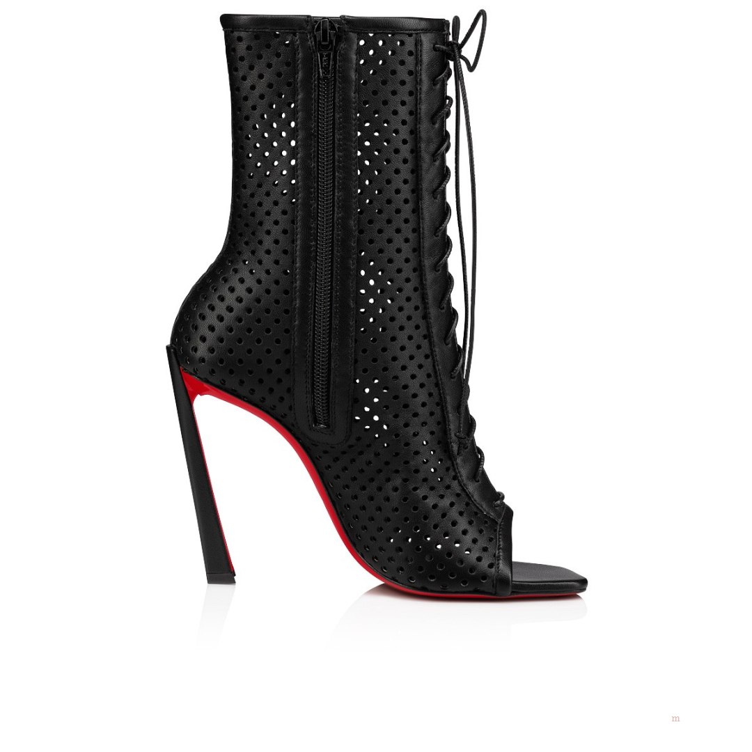 Christian Louboutin Open Condora Booty Women's Lace Up Boots Black | IFGTQX547