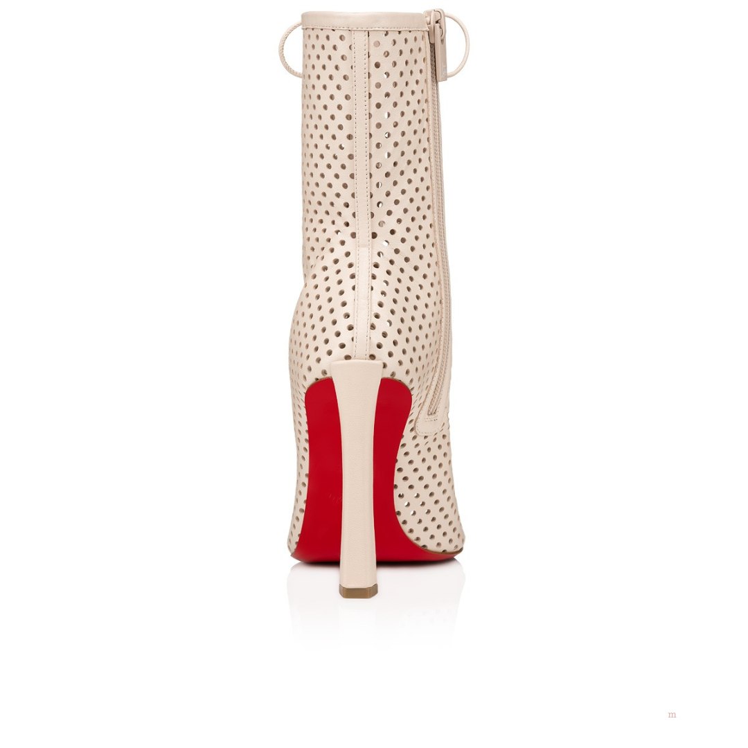 Christian Louboutin Open Condora Booty Women's Lace Up Boots Beige | MKYJTE597