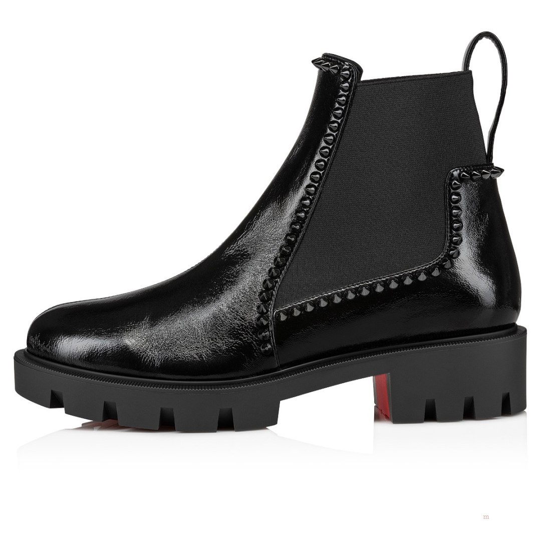 Christian Louboutin Out Lina Spike Lug Women's Ankle Boots Black | OAGJDY043