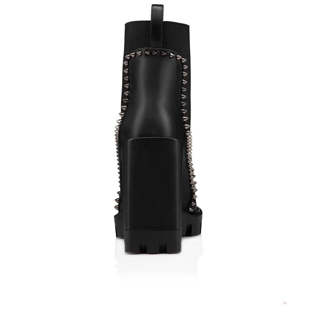 Christian Louboutin Out Line Spike Lug Women's Ankle Boots Black | FEZNXS390