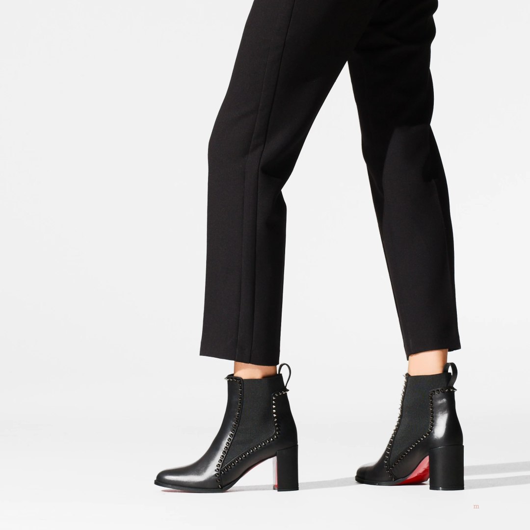 Christian Louboutin Out Line Spikes Women's Chelsea Boots Black | KUVWPL921